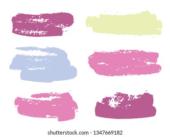 Paint background texture stains collection. Cool ink brush stroke splashes. Dirty artistic design elements, boxes, frames for text. Watercolor texture paint ink stains isolated on white.