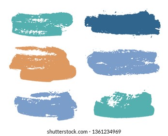 Paint background texture stains collection. Cute ink brush stroke smears. Dirty artistic design elements, boxes, frames for text. Watercolor texture paint ink stains isolated on white.