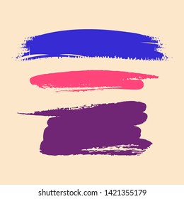 Paint background texture stains collection. Cute ink brush stroke smears. Dirty artistic elements for labels, tags, stamps design.  - Vector