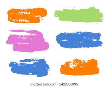 Paint background texture stains collection. Hipster ink brush stroke splashes. Dirty artistic design elements, boxes, frames for text. Watercolor texture paint ink stains isolated on white.