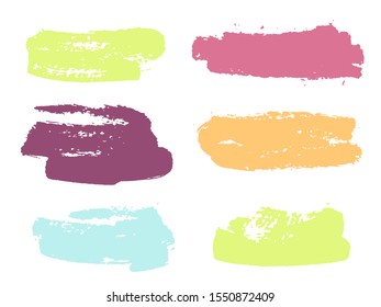 Paint background texture stains collection. Cute ink brush stroke smears. Grunge elements for labels, tags, stamps design. Watercolor texture paint ink stains isolated on white.