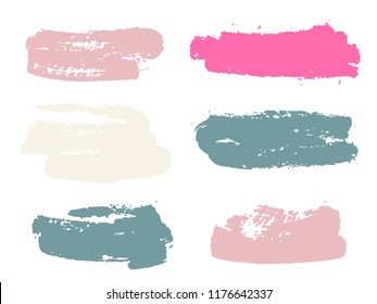 Paint background texture stains vector set. Trendy ink brush stroke splashes. Dirty artistic design elements, boxes, frames for text. Watercolor texture paint ink stains isolated on white.