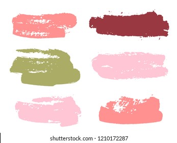 Paint background texture stains vector set. Cool ink brush stroke smears. Dirty artistic design elements, boxes, frames for text. Watercolor texture paint ink stains isolated on white.