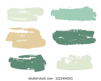 Paint background texture stains vector set. Simple ink brush stroke smears. Dirty artistic design elements, boxes, borders for text. Watercolor texture paint ink stains isolated on white.