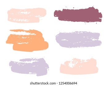 Paint background texture stains vector set. Cool ink brush stroke smears. Dirty artistic design elements, boxes, borders for text. Watercolor texture paint ink stains isolated on white.