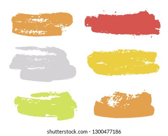 Paint background texture stains vector set. Graffiti ink brush stroke splashes. Dirty artistic design elements, boxes, frames for text. Watercolor texture paint ink stains isolated on white.