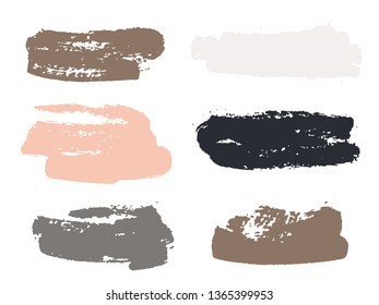 Paint background texture stains vector set. Graffiti ink brush stroke splashes. Dirty artistic design elements, boxes, borders for text. Watercolor texture paint ink stains isolated on white.