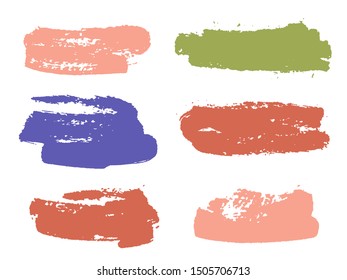 Paint background texture stains vector set. Cute ink brush stroke splashes. Dirty artistic design elements, boxes, frames for text. Watercolor texture paint ink stains isolated on white.