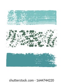 Paint background texture stains vector set. Minimal ink brush stroke splashes. Dirty artistic elements for labels, tags, stamps design. Watercolor texture paint ink stains isolated on white.