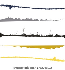 Paint background texture stains vector set. Hipster ink brush stroke smears. Grunge elements for labels, tags, stamps design. Watercolor texture paint ink stains isolated on white.