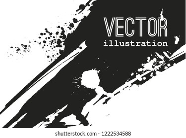 Paint banner. Brush stroke. Vector grunge background with place for your text.
