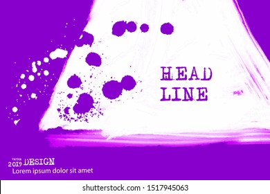 Paint banner. Brush stroke. Vector grunge background with place for your text.