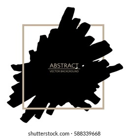 Paint banners. Ink brush strokes with rough edges. Marker stains. Black poster. Vector illustration eps10.