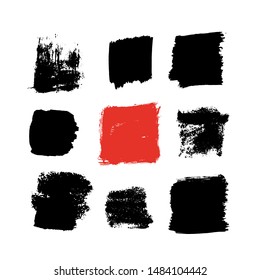 Paint banners. Vector brush strokes. Grunge spots with place for your text