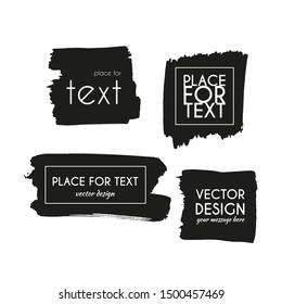 Paint banners. Vector brush strokes. Grunge spots with place for your text