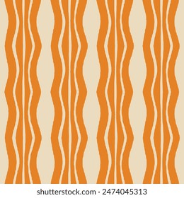 Dibujo de la línea de la onda del beige naranja de la pintura, patrón sin fin sin costura de moda sin fin ilustración de la raya Vector impresión etnia moda botánica dibujo colorido hermoso textil ornamental oge sin fin ornamento 