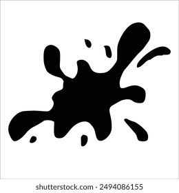 Paint black pigment spray splash stain illustration spots