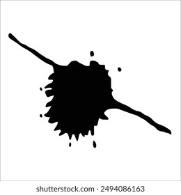 Paint black pigment spray splash stain illustration spots