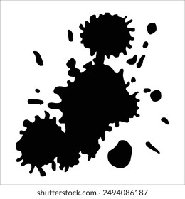 Paint black pigment spray splash stain illustration spots