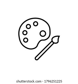 Paint black sign icon and paint brush. Vector illustration eps 10