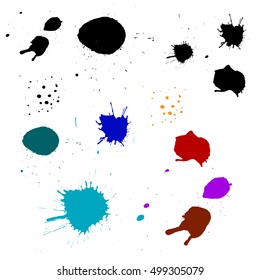 paint blobs or ink blot drips vector collection