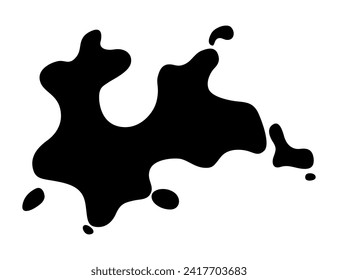 Paint blot. Creative isolated paint brush stroke or spot. Ink smudge abstract shape stain texture. Grunge design element