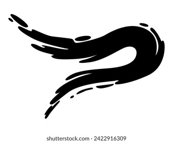 Paint blot. Creative isolated paint brush stroke or spot. Ink smudge abstract shape stain texture. Grunge design element