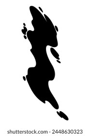 Paint blot. Creative isolated paint brush stroke or spot. Ink smudge abstract shape stain texture. Grunge design element