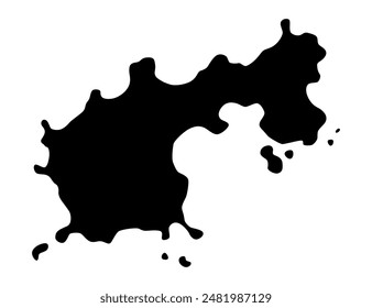 Paint blot. Creative isolated paint brush stroke or spot. Ink smudge abstract shape stain texture. Grunge design element