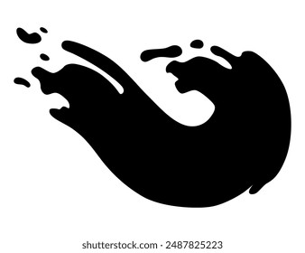 Paint blot. Creative isolated paint brush stroke or spot. Ink smudge abstract shape stain texture. Grunge design element