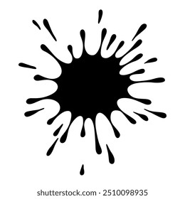 Paint blot. Creative isolated paint brush stroke or spot. Ink smudge abstract shape stain texture. Grunge design element