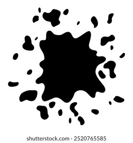 Mancha de pintura. Pincelada aislada creativa del pincel o punto. Textura de tinta de mancha de forma abstracta. Elemento de diseño Grunge