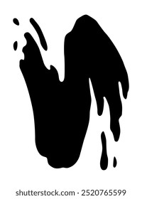 Paint blot. Creative isolated paint brush stroke or spot. Ink smudge abstract shape stain texture. Grunge design element