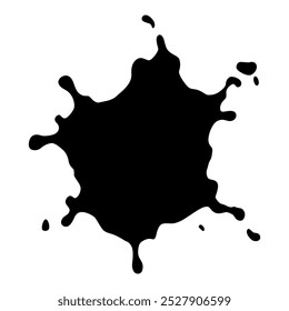 Paint blot. Creative isolated paint brush stroke or spot. Ink smudge abstract shape stain texture. Grunge design element