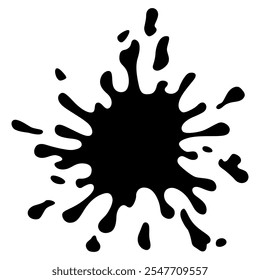 Paint blot. Creative isolated paint brush stroke or spot. Ink smudge abstract shape stain texture. Grunge design element