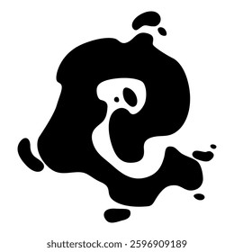 Paint blot. Creative isolated paint brush stroke or spot. Ink smudge abstract shape stain texture. Grunge design element