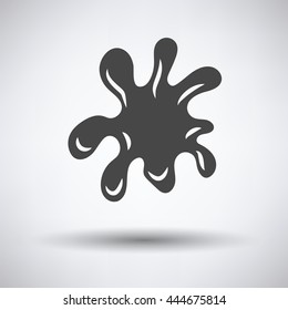 Paint blot icon on gray background, round shadow. Vector illustration.