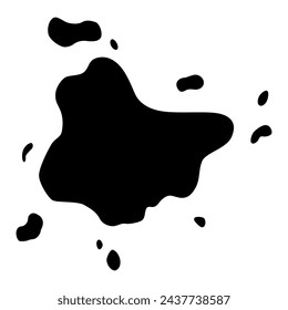 Icono de pintura. Splash para uso de diseño. Forma colorida de grunge. Mancha o silueta sucia. Salpicadura de tinta negra