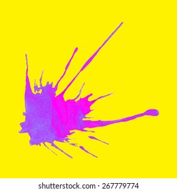 Paint blots. Abstract hand drawn watercolor background splash. Colorful spots in bright colors.