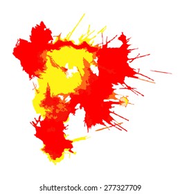 Paint blots. Abstract hand drawn watercolor background splash. Colorful spots in bright colors.