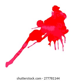 Paint blots. Abstract hand drawn watercolor background splash. Colorful spots in bright colors.