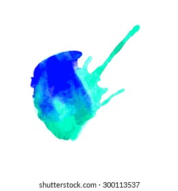 Paint blots. Abstract hand drawn watercolor background splash. Colorful spots in bright colors.