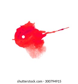 Paint blots. Abstract hand drawn watercolor background splash. Colorful spots in bright colors.