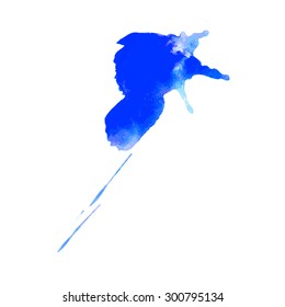 Paint blots. Abstract hand drawn watercolor background splash. Colorful spots in bright colors.