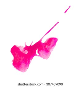 Paint blots. Abstract hand drawn watercolor background splash. Colorful spots in bright colors.