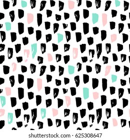 Paint Blots Seamless Pattern. Vector Illustration of 80s Style Tile Hipster Background.