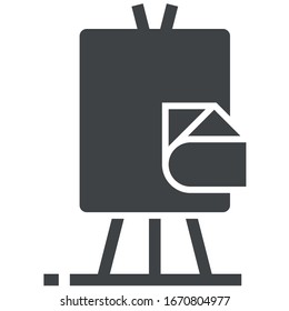 Icono negro de la pizarra de pintura sobre fondo blanco