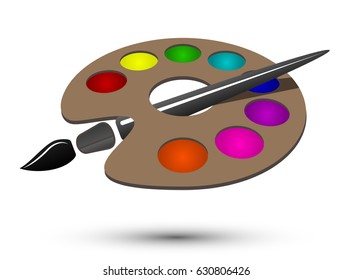 Paint board and brush