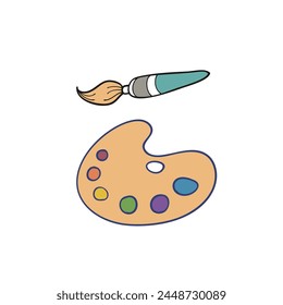 Paint Board Clipart, Brushes illustration, paint graphic