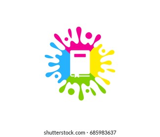 Paint Book Icon Logo Design Element